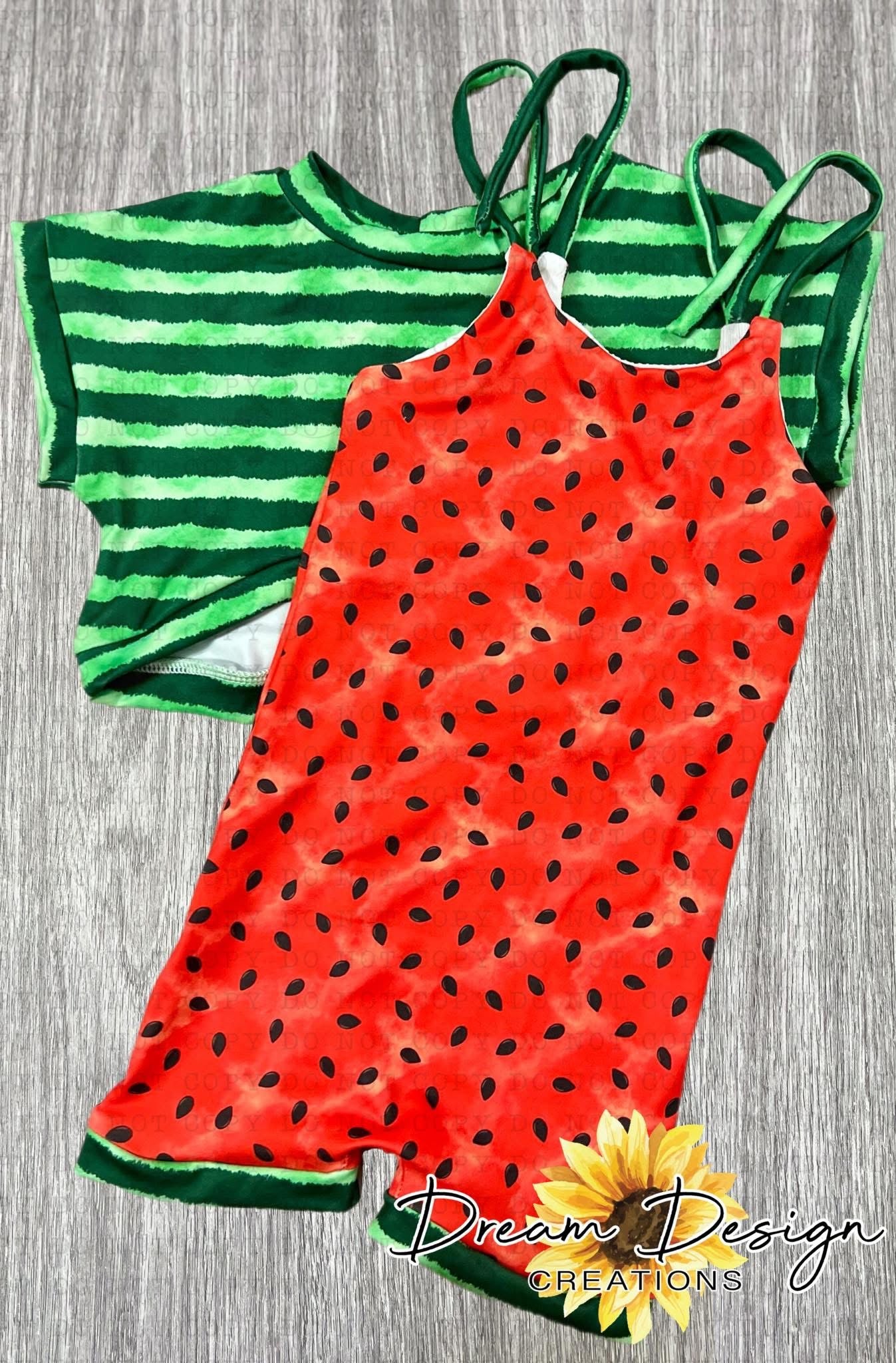 2t tie shoulder romper with 2t honey top set